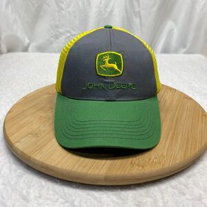 John Deer Hat Trucker Cap adjustable snapback mesh Green Gray Yellow